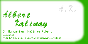 albert kalinay business card